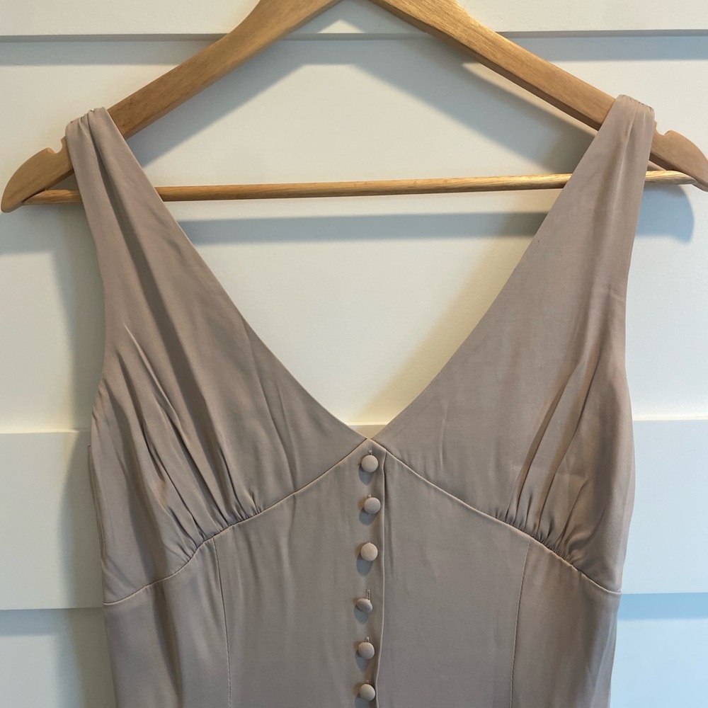 NWT KOTN Cream Button-Front V-Neck Dress - Picture 8 of 9